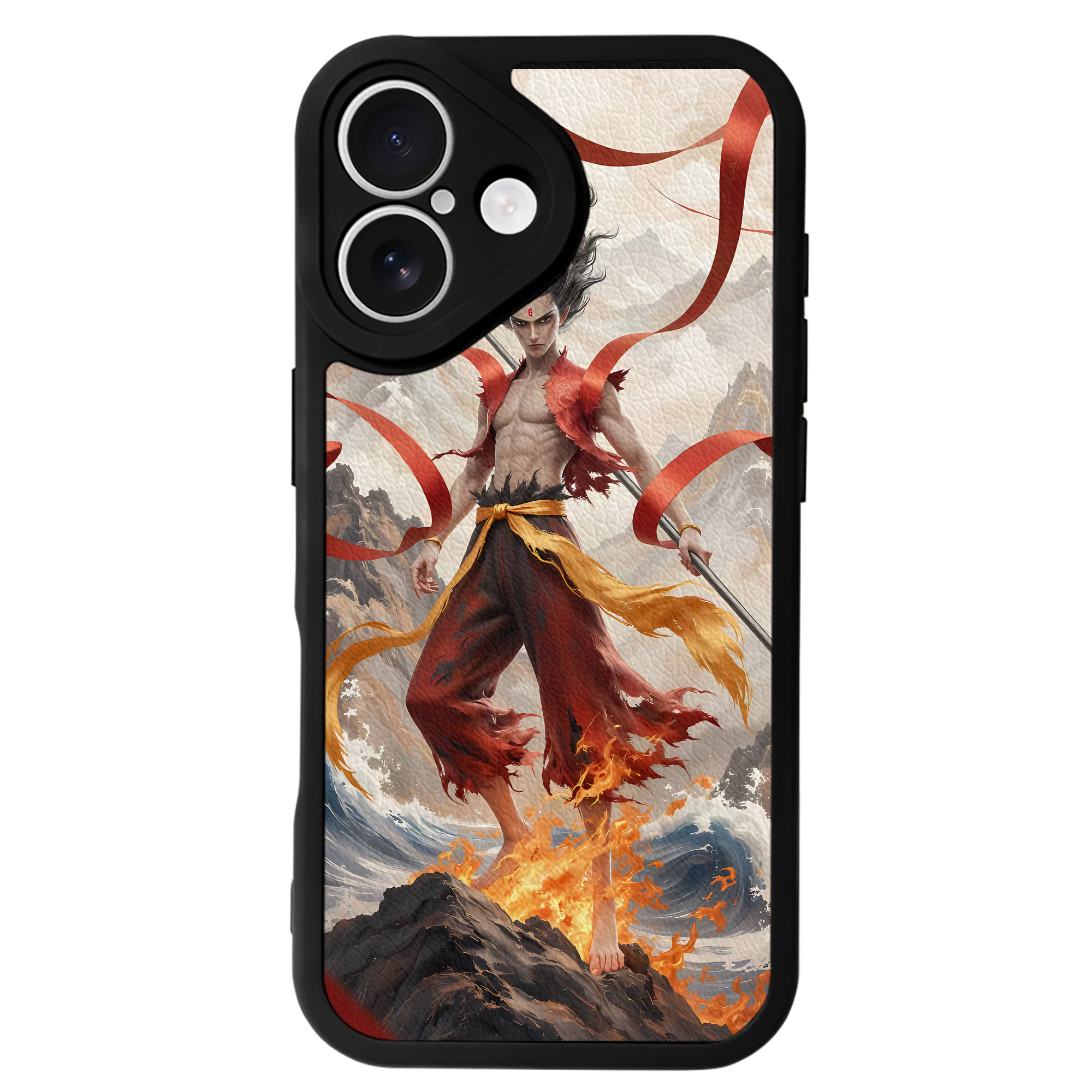 （画像用） Ne Zha 2 ナタ 魔童の大暴れ 【iPhone 16シリーズ対応】シリコンスマホケース（レザー調） 材質：シリコン